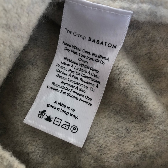 Aritzia Babaton Merino wool Sweater Gray/Ecru XS - Picture 9 of 9